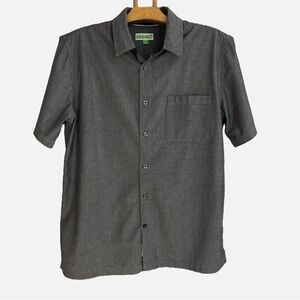 Cariloha Men’s Cotton Bamboo Button Up‎ Shirt Short Sleeve Gray Size XL